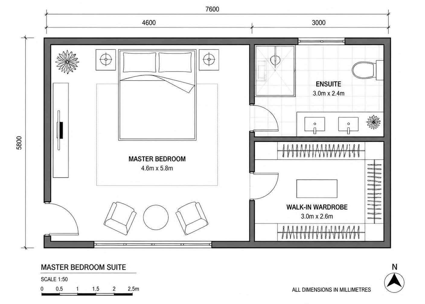 Master bedroom suite before